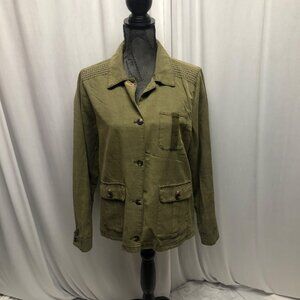 Maurices Army Green Utility Jacket Womens Size Large Pockets Lightweight